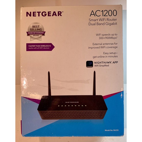 Netgear R6220 AC1200 Smart Wi-Fi 4-Port Router w/ Adapter - Picture 7 of 11